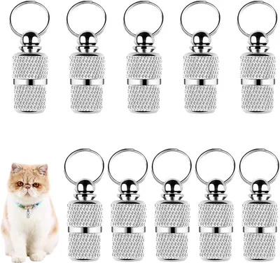 Productafbeelding van Gepersonaliseerde Adreshangers - Huisdier ID Tags - Huisdieren Veiligheid - Individueel Beschriftbaar - 10 stuks - Zilverkleurig