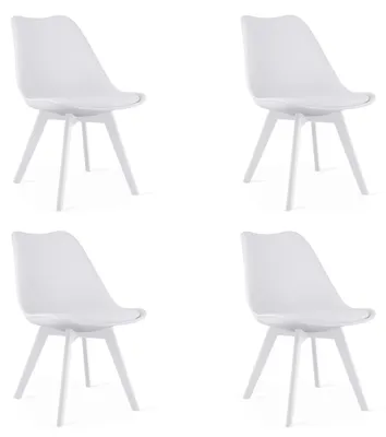 Obrázok produktu pre Kuchynská a jedálenská stolička MARK biela so sedadlom z ekokože x4
