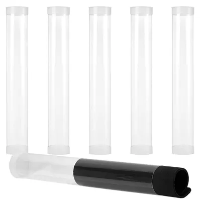 10er-Set transparente Kunststoffröhren 40 cm mit Deckeln
