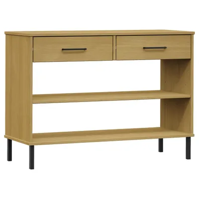 Produktbild von vidaXL Konsolenschrank OSLO mit Metallbeinen Braun Massivholz Kiefer
