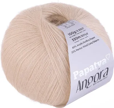 Papatya Angora Style Strickgarn mit Merino in Bisquit – 550m/100g Häkelgarn.