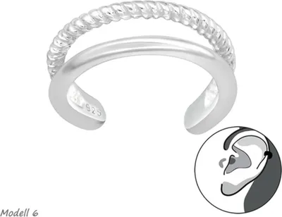 Produktbild von Ear Cuff Ohrklemme Silber 925: Ohrring ohne Loch Modell 6
