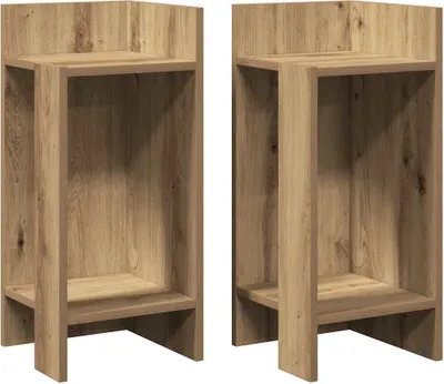 Obrázok produktu pre Bočné stolíky 2 ks s policou dub artisan 25,5x27x60 cm