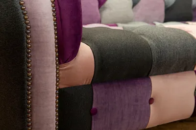 Zdjęcie produktu dla Sofa Chesterfield 3-osobowa tapicerowana zestaw designerskich sof 3-osobowych