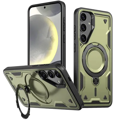 Produktbild von Samsung Galaxy S24 Plus / S25 Plus Hülle - Coverup Armor Back Cover met MagSafe Compatible Kickstand - Grün
