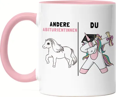 Produktbild von Andere Abiturientinnen Du Tasse Rosa Pferd Einhorn Geschenkidee Lustig Schulabschluss Abi