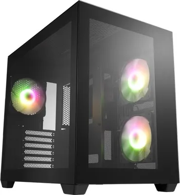 Zdjęcie produktu dla FSP CMT380, Midi Tower, PC, Czarny, ATX, micro ATX, Mini-ITX, Szkło, SPCC, Wielo