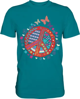 Produktbild von Peace Frauen Schmetterling T-Shirt – Diva Blue / S
