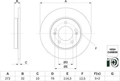Produktbild von 2x BOSCH Bremsscheibe 0 986 479 G30 für HYUNDAI i30 Schrägheck (PDE PD PDEN)