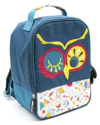 Isolierter Kinderrucksack 26 cm, 2 Fächer, Eulen-Design, Blau