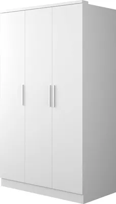 Produktbild von Ramos Kleiderschrank 3-türig Weiß 202x52 cm mit Hängefläche und Einlegeböden