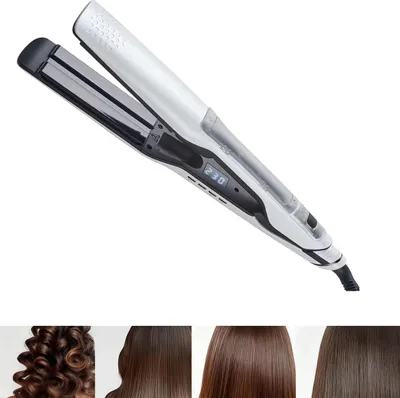 Produktbild von Dampfbürste 2-in-1 für Glätten und Locken, Einstellbare Temperatur, Auto-Off, Reisegeeignet, Haarschutzfunktion