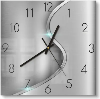Produktbild von DEQORI Glasuhr 30x30 cm Zahlen 'Polierte Oberfläche' Wanduhr Glas Uhr Design leise