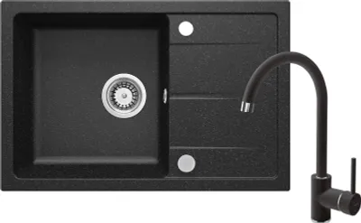 Produktbild von Granite sink with 1-bowl faucet with drainer