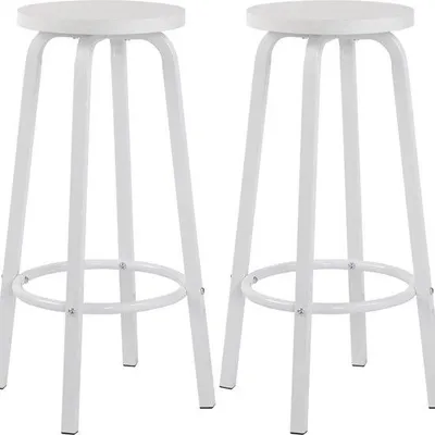Immagine prodotto di Lettino Deluxe - Set da 2 - Lettino senza schienale - Bianco - 30x30x72 cm