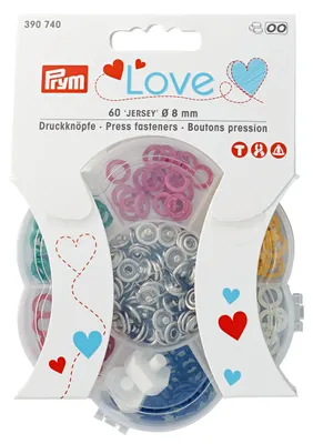 Obrázok produktu pre Sada stláčacích gombíkov Jersey, Prym Love, 8 mm, 60 ks, rôzne farby