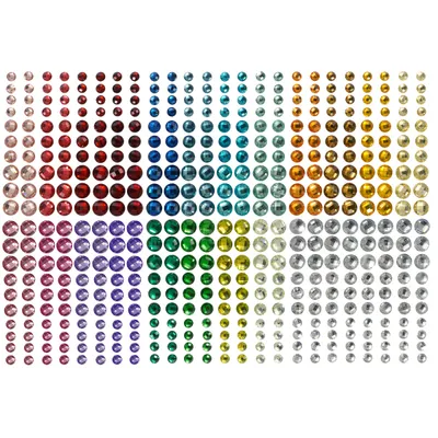 Produktbild von Schmucksteine Regenbogen Mega Set, selbstklebend 480tlg.