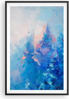 Produktbild von Gerahmtes Poster - Schwarzer Rahmen - Abstraktion blau gemalt - 61x91,5 cm - Wand Bild - Wanddeko - Wandbilder - Kunstposter - Wandposter - Bilderrahmen - Bilder - Kunstdruck - P2BPA61x91-4570