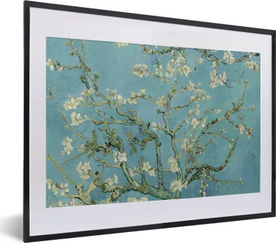 Produktbild von MuchoWow® Gerahmtes Poster Van Gogh - Blüte - Alte Meister - Vincent van Gogh 40x30 cm - Poster mit Schwarzem Bilderrahmen Wandposter Rahmen Foto Bilder - Bilderrahmen - Poster im Rahmen