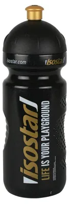 Produktbild von Isostar Sportflasche Schwarz mit klassischem Schraubverschluss, 650 ml und 1000 ml