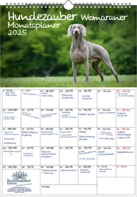Produktbild von Hundezauber Weimaraner Planer DIN A3 Kalender für 2025 Hunde Welpen - Seelenzauber
