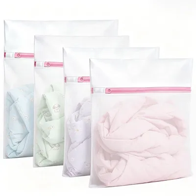 Produktbild von Muljibeo Wäschesack, 4 Stück, Wäschenetz für Waschmaschine mit Reißverschluss, W