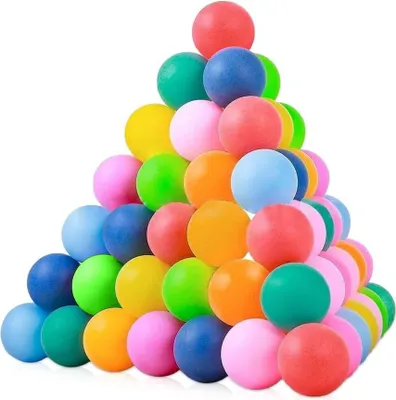 Produktbild von Gemischte Farben Tischtennisbälle - 50 Stück - Pingpongbälle für Training und Dekoration