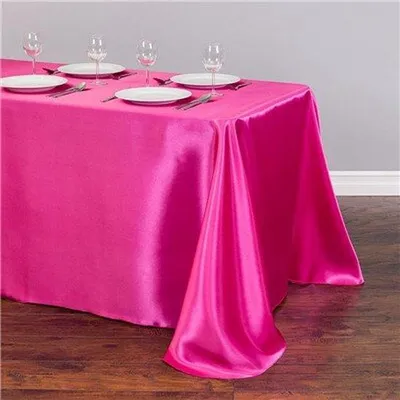 Immagine prodotto di Tovaglia in tessuto - 250x145 cm - Rosa scuro - Tovaglia in raso - Decorazione per la sala da pranzo