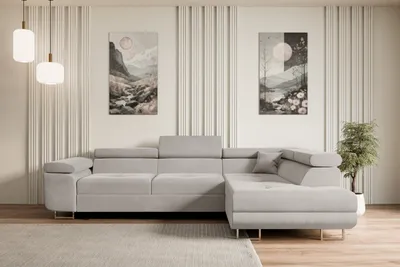 Produktbild von ALTDECOR Ecksofa mit Schlaffunktion und Bettkasten GUSA-L - 272x202x107 cm Hellbraun - Corner Sofa Bett Eckcouch Couch L-Form Schlafcouch Ausziehbar Wohnlandschaft Schlafsofa Cauchsofa
