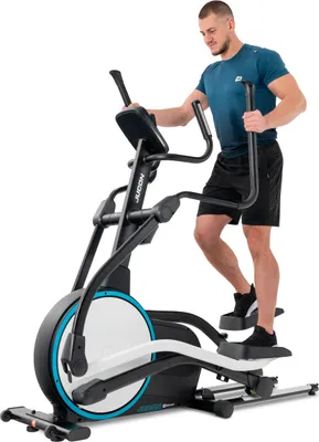 Produktbild von Hop-Sport HS-250CF Jucon Blau Crosstrainer für zuhause bis 150kg – klappbarer Ellipsentrainer mit App Steuerung, 12 Programmen, 24 Schwungmasse