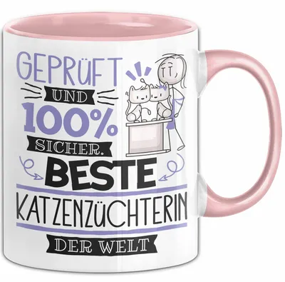 Produktbild von Beste Katzenzüchterin Der Welt Tasse Geschenk für Eine Katzenzüchterin  Und Sicher Geschenkidee Geburtstag Weihnachten (Rosa)