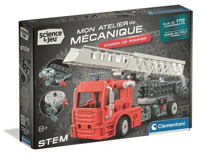 Produktbild von CLEMENTONI Feuerwehrwagen Bausatz, Modellbau, Funktionsfähige Lenkung