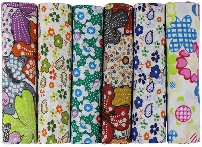 Image de Lot de 6 tissus en coton 50 x 50 cm pour patchwork et couture DIY