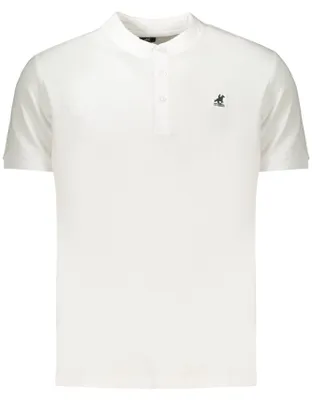 Produktbild von Elegantes Herren Kurzarm-Poloshirt in Weiß mit Stehkragen und Applikation
