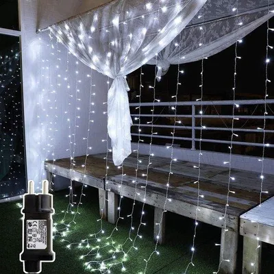 Immagine prodotto di Ghirlanda luminosa a LED 3x3 m, 8 modalità, impermeabile, bianca
