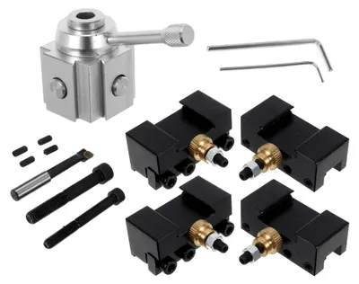 Produktbild von 8-teiliges Set für Drehwerkzeughalter - Mini Drehmaschinenzubehör aus Aluminium