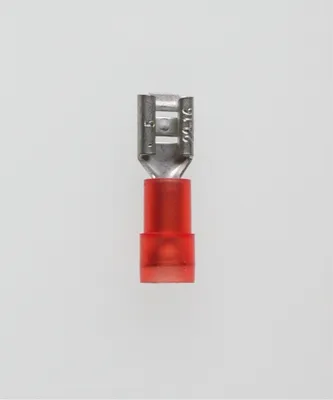 Produktbild von Flachsteckhülsen DIN 46245, Steckgröße 4,8 x 0,8mm isoliert, mit Isolationscrimp Querschnitt 0,5mm² - 1,5mm² rot,