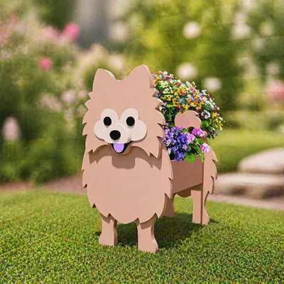 Image de Pot de fleurs Gele Pommeren - Design en forme d'animal - Grand modèle