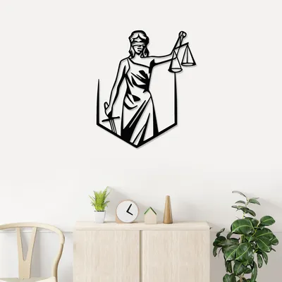 Immagine prodotto di Wallity, Justice, Accessorio decorativo da parete in metallo, 100 % METALLO, Nero, 65 x 75 cm