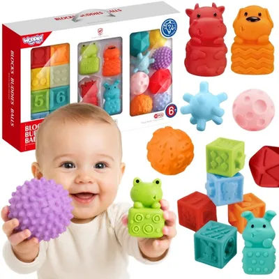 Productafbeelding van Woopie Baby Zintuiglijke puzzels Knijppuzzel Geluid Leren tellen 20 stuks.