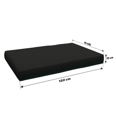 Image de POKAR Coussin pour palette Coussins de palette avec housse amovible Canapé de palette, Taille:Set coussin d'assise 120x80 + coussin de dossier 120x40, Couleur:Noir