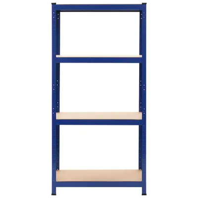 Immagine prodotto di vidaXL Portaoggetti a 4 ripiani in acciaio e legno blu