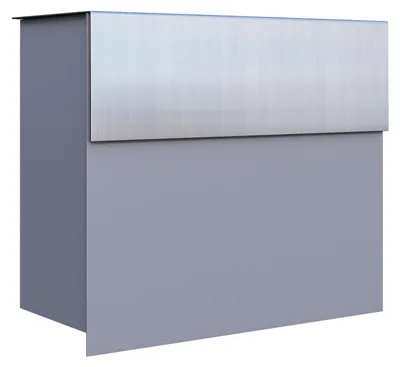 Produktbild von Wandbriefkasten Molto in Grau Metallic mit Edelstahlklappe