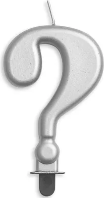 Produktbild von Kerze Fragezeichen in Silber Metallic