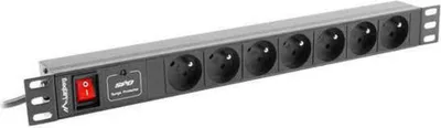 Obrázok produktu pre Lanberg PDU-07E-0200-IEC-BK, 2 m, Vnútorný, Typ E, Čierna, 7 AC zásuvky/AC zásuviek, 220 - 250 V