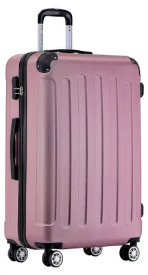 Produktbild von Zwillingsrollen Hardcase Reisekoffer Koffer Trolleys Hartschale in XL-L-M in 14 Farben (Rosa, Großer Koffer (76 cm))