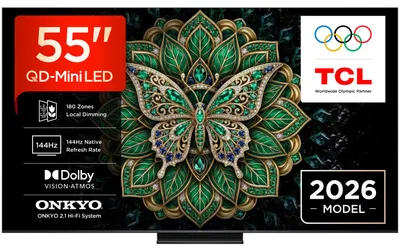 Produktbild von TCL C6K Pro 55C6K Pro, 139,7 cm (55"), 3840 x 2160 Pixel, QD-Mini LED, Smart-TV, WLAN, Schwarz