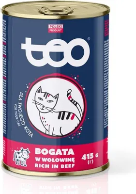 Obrázek produktu pro Teo Mokré krmivo pro kočky bohaté na hovězí 415 G