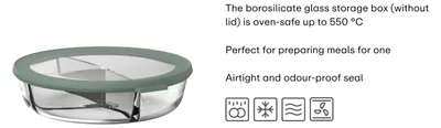 Produktbild von Cirqula Glas-Aufbewahrungsbehälter für Mahlzeiten mit 3 Fächern, 1000 ml – Nordic Sage