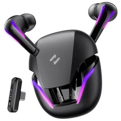 Obrázok produktu pre Havit herné slúchadlá (TW970) – TWS, Bluetooth 5.3, RGB, dongle, USB-C, 400mAh, čierne